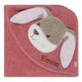 Kapuzenhandtuch mit Namen bestickt Sterntaler Hanni Hase – 100x100 cm für Baby und Kind