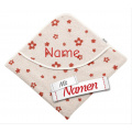 Kapuzenhandtuch personalisiert – Sterntaler mit Namen bestickt, Blumen Kinder Badetuch