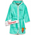 Kinder Bademantel mit Namen bestickt, DIE MAUS mit Schwimmring, mit Kapuze, Gr. 86/92
