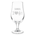 Musikergeschenk Bierglas mit Gravur I Love Music für Männer