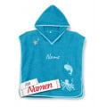 Playshoes Kinder Poncho personalisiert, Kinder Meerestiere Badeponcho in Türkis, mit Namen bestickt, Größe S bis ca. 4 Jahre