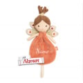 Schmusetuch mit Namen bestickt, Pfau Pia, Schnuffeltuch mit Schnullerhalter, Babygeschenk