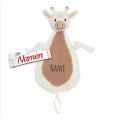 Schmusetuch personalisiert mit Namen, Giraffe, Schnuffeltuch mit Schnullerhalter
