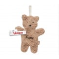 Schmusetuch personalisiert mit Namen, Teddybär Hellbraun, Schnuffeltuch