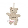 Schmusetuch personalisiert mit Namen, Teddybär Natur, Schnuffeltuch mit Schnullerhalter
