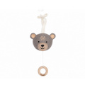 Spieluhr Baby personalisiert mit Namen, Bär, Holzring graviert, Babygeschenk