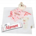 Sterntaler Baby Geschenkset Bär Betty mit Namen bestickt, Schmusetuch + Handtuch