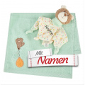 Sterntaler Baby Geschenkset Bär Bo mit Namen bestickt, Schmusetuch + Handtuch