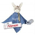 Sterntaler Baby Geschenkset Esel Emmi mit Namen bestickt, Schmusetuch + Musselintuch