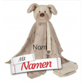 Sterntaler Baby Geschenkset Hund Lucky mit Namen bestickt, Schmusetuch + Musselintuch