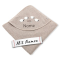 Sterntaler Schaf Kapuzenhandtuch - Lamm Flocke, Baby Geschenk zur Taufe für Junge & Mädchen, bestickt