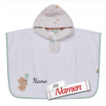 Sterntaler Bär Bo Poncho personalisiert mit Namen, bestickt als Geschenk für Kita und Schwimmen