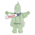 Sterntaler Handpuppe Dino Rexi mit Namen bestickt, personalisiertes Geschenk zur Geburt