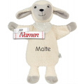Sterntaler Handpuppe Schnuffeltuch Schaf Stanley, bestickt mit Namen, personalisierbar, Geschenk zur Geburt oder Taufe