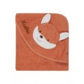 Sterntaler Kapuzenhandtuch mit Namen bestickt, Fuchs Filou Fuchs in Braun-Orange – 100 x 100 cm