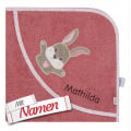 Sterntaler Kapuzenhandtuch personalisiert Hase Hanni – mit Namen bestickt, 80x80 cm