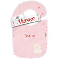 Sterntaler Lätzchen Bär Betty mit Namen bestickt, wasserdicht, 38 x 26 cm Rosa