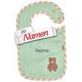 Sterntaler Lätzchen Bär Bo mit Namen bestickt, wasserdicht, 38 x 26 cm Mintgrün