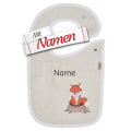 Sterntaler Lätzchen Fuchs Filou mit Namen bestickt, wasserdicht, 38 x 26 cm Lichtgrau