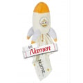 Sterntaler Schmusetuch Rakete Weltraum mit Namen bestickt personalisiert, M 25 cm