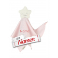 Sterntaler Schmusetuch Stern mit Namen bestickt personalisiert, S 26 cm Rosa
