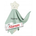 Sterntaler Schmusetuch Stern mit Namen bestickt personalisiert, S 26 cm Steingrün
