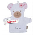 Sterntaler Waschhandschuh Bär Betty mit Namen bestickt, Baby Geschenk für Mädchen