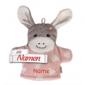 Sterntaler Waschhandschuh Esel Emmi Girl, bestickt mit Namen personalisierbar – Baby Waschtuch/Waschlappen – Geschenk zur Geburt