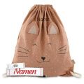 Trixie Katze Turnbeutel mit Namen Mrs. Cat bestickt aus recyceltem Material