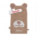 Waschlappen Baby personalisiert mit Namen, Waschhandschuh Gepard aus Frottee, Babygeschenk