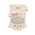 Waschlappen Baby personalisiert mit Namen, Waschhandschuh Schaf Sonny aus Frottee