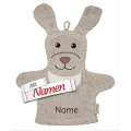 Waschlappen mit Namen bestickt Hund Lucky Hund – Sterntaler Waschhandschuh aus Baumwolle, personalisiertes Geschenk für Baby und Kind