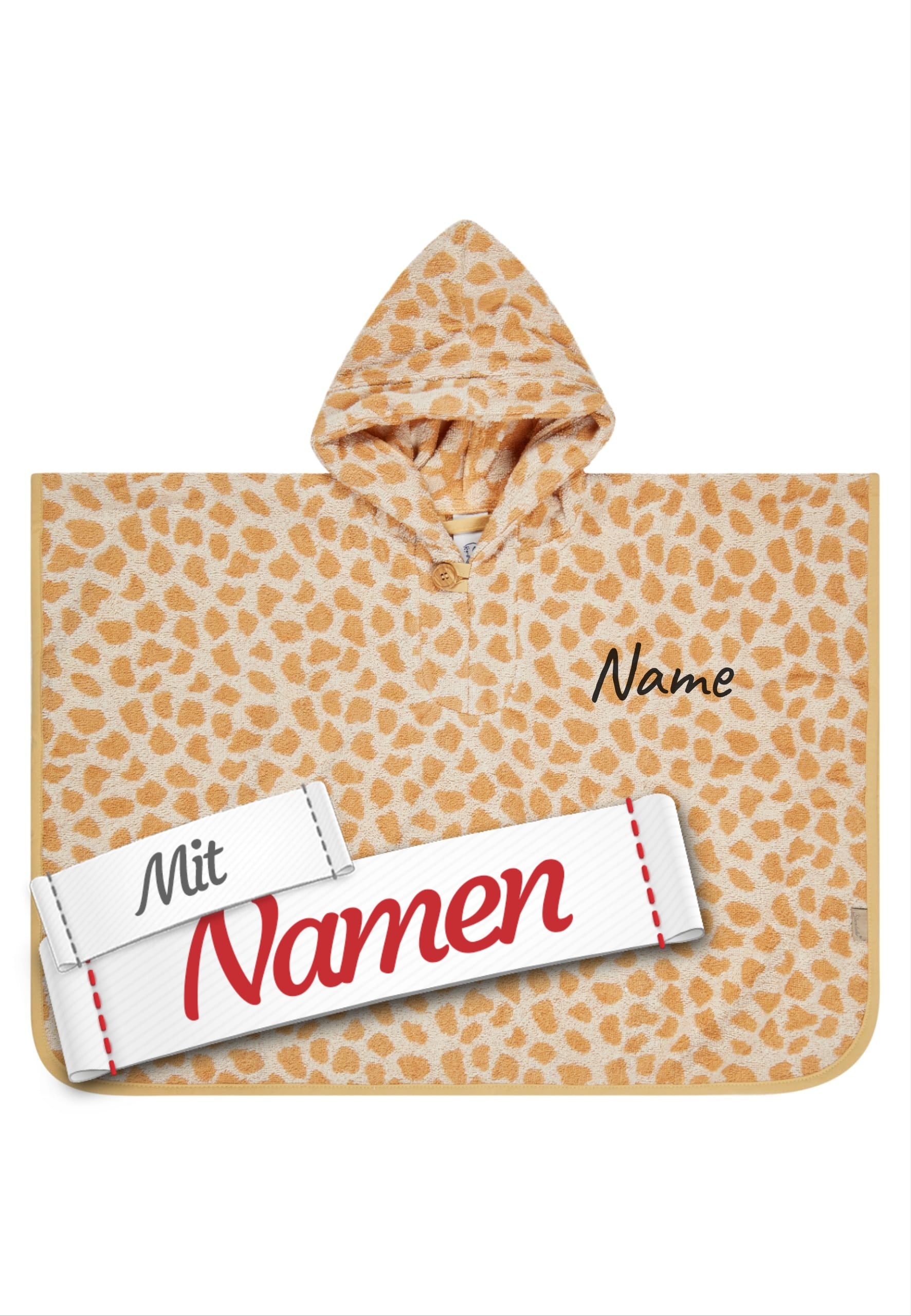 Kinder Poncho personalisiert – Sterntaler Giraffe Kaya Poncho-Handtuch mit Namen bestickt