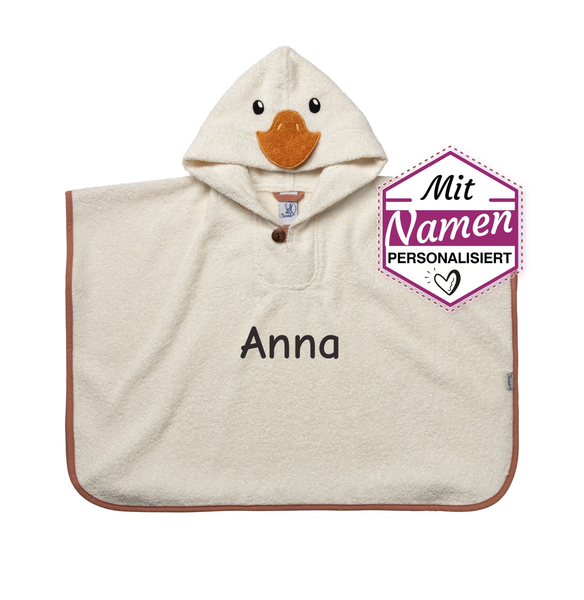 Sterntaler Badetuch Poncho Ente Edda, bestickt