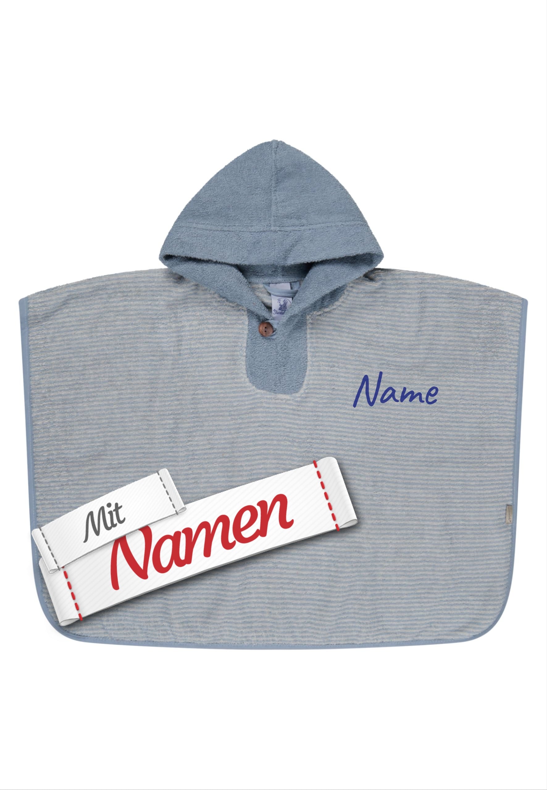 Sterntaler Kinder Poncho personalisiert, Fuchs Filou Badeponcho mit Kapuze, mit Namen bestickt