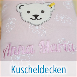 Kuscheldecken mit Namen bestickt / personalisiert